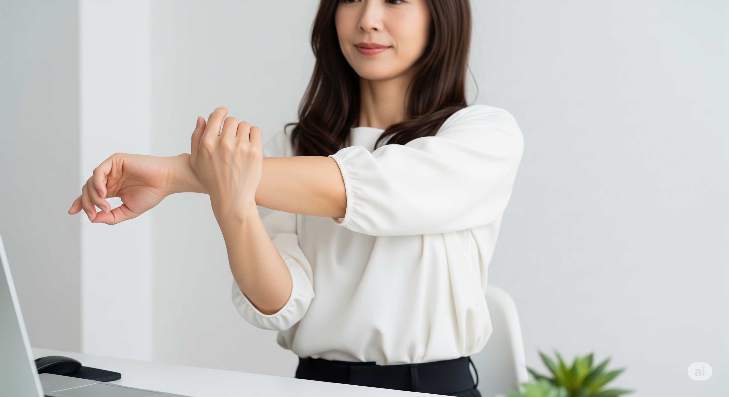手首や肘下のストレッチ